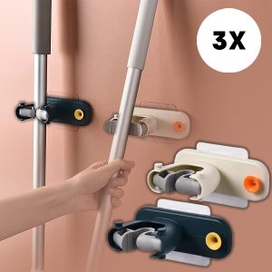 Universele houder voor moppen, bezems en meer (3 stuks) | MOPHOOK