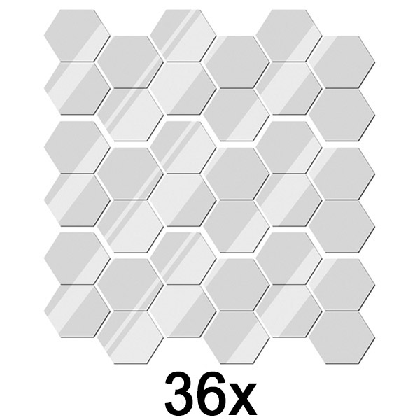 3x Spiegel Muurstickers (Set van 12) | HEXAGEM