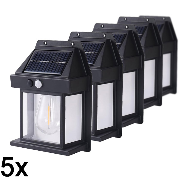 5x Buiten bewegingslicht op zonne-energie | FLUXLAMP